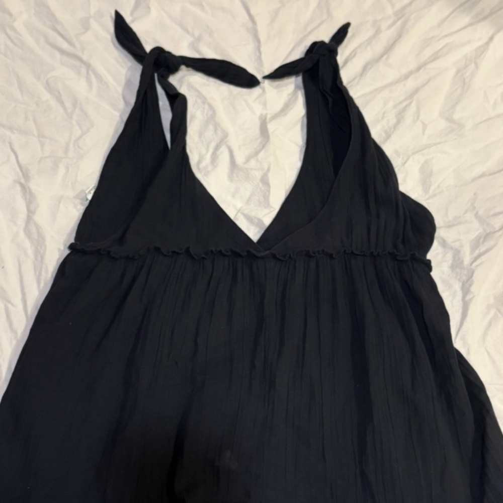 Aerie cover up dress S, black, swim cover, beach cover, tie shoulder lightweight